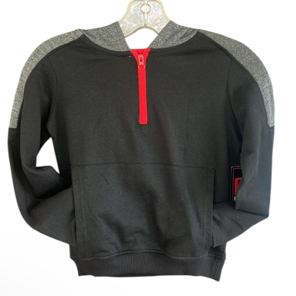 Clubhouse Boys Half Zip Hoodie Red and Black NWT